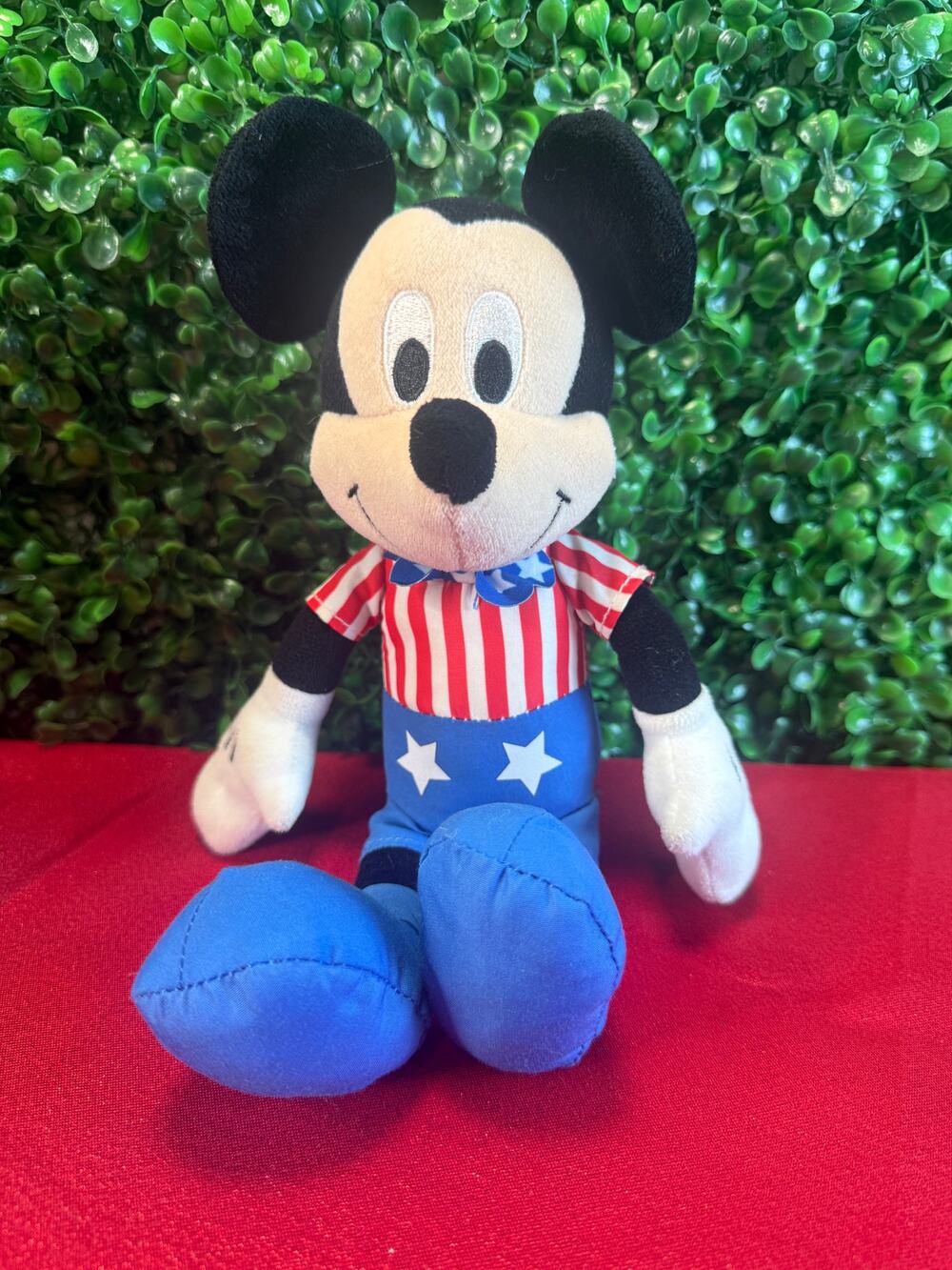 Americana Patriotic Mickey Mouse 10" Plush Red White Blue Stars Disney